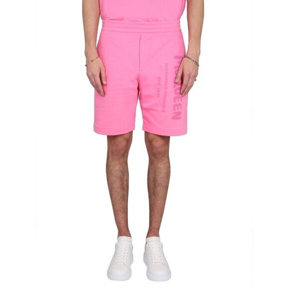 Alexander Mcqueen Bermuda Shorts With Graffiti Logo Print - NWT